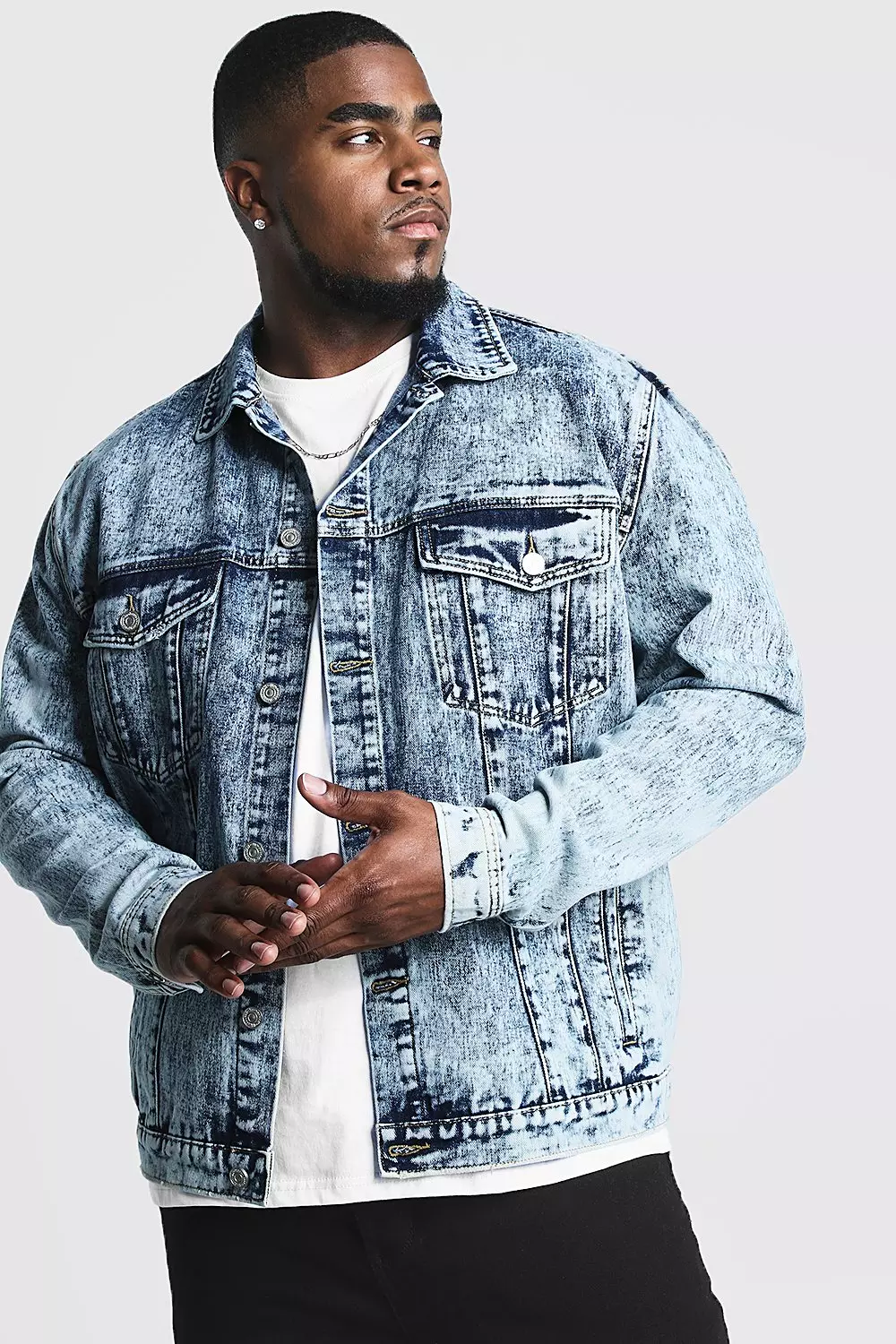 Plus Size Denim Western Jacket | boohooMAN USA